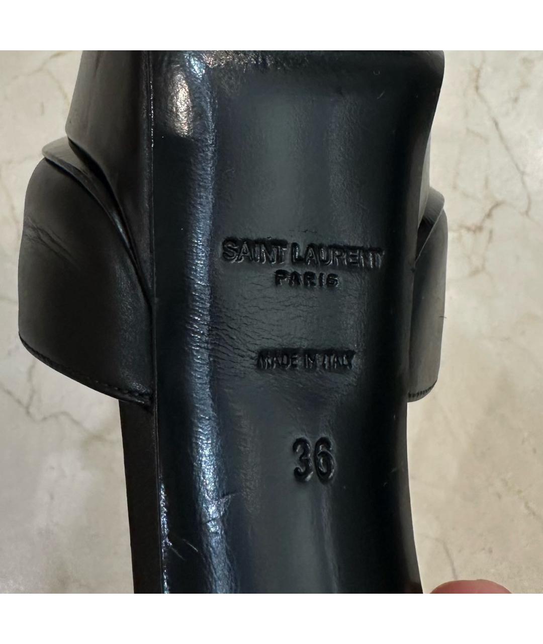SAINT LAURENT Черные кожаные туфли, фото 7