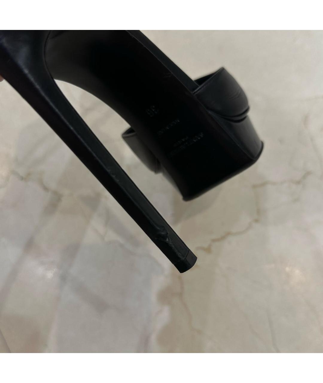 SAINT LAURENT Черные кожаные туфли, фото 8