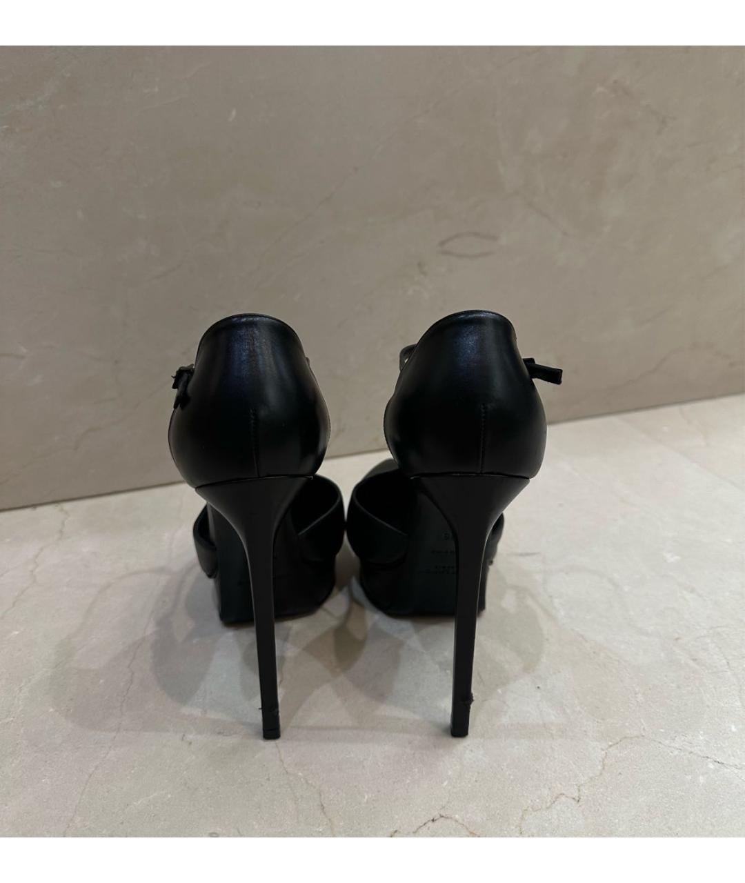 SAINT LAURENT Черные кожаные туфли, фото 4