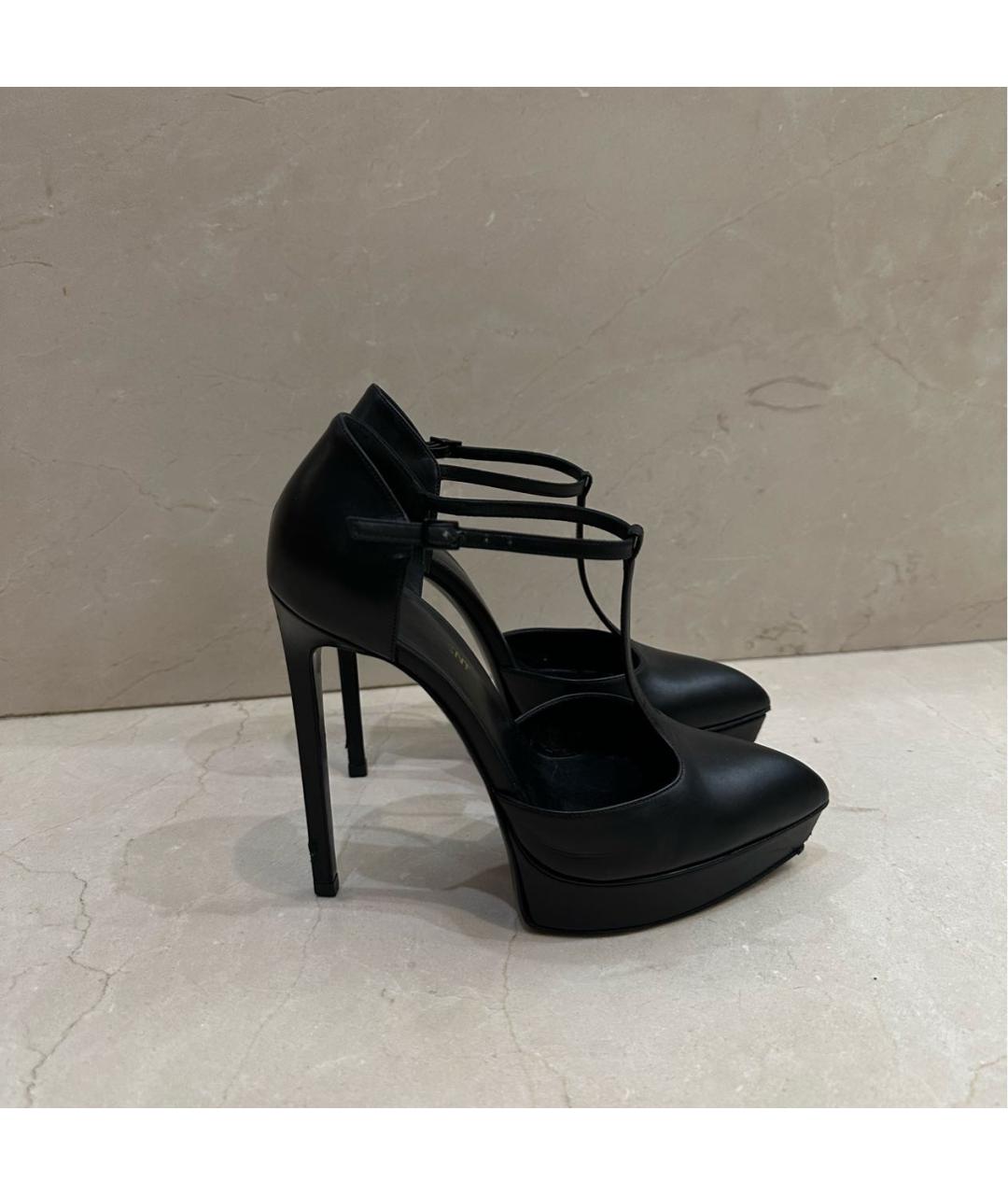 SAINT LAURENT Черные кожаные туфли, фото 9