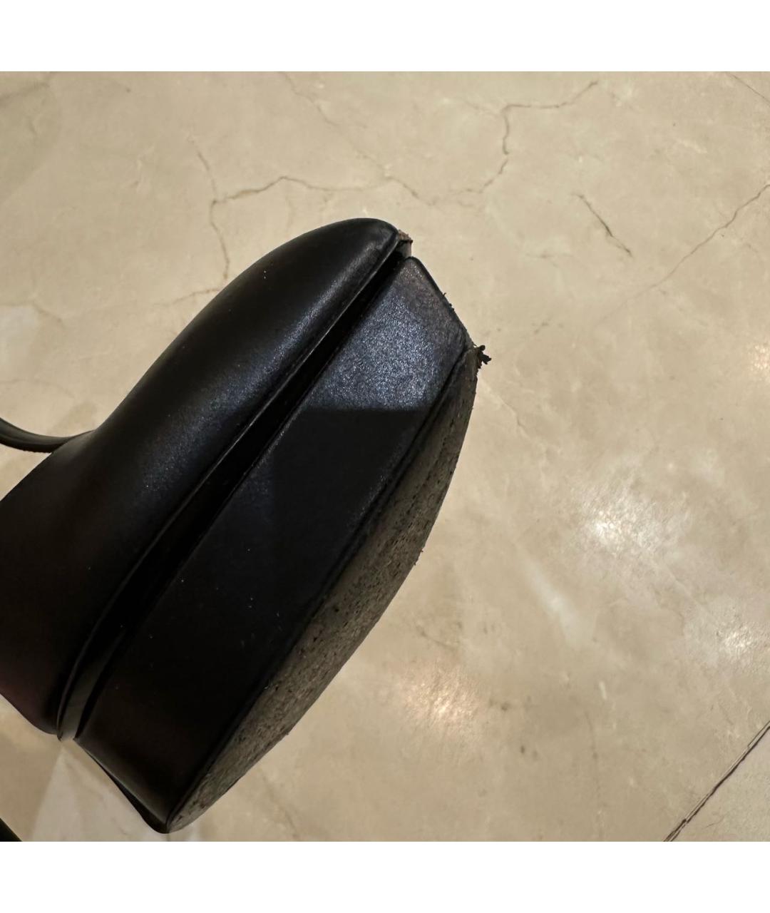 SAINT LAURENT Черные кожаные туфли, фото 6