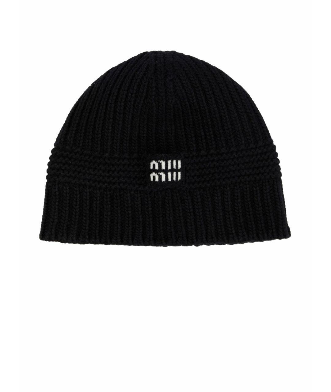 MIU MIU Черная шерстяная шапка, фото 1