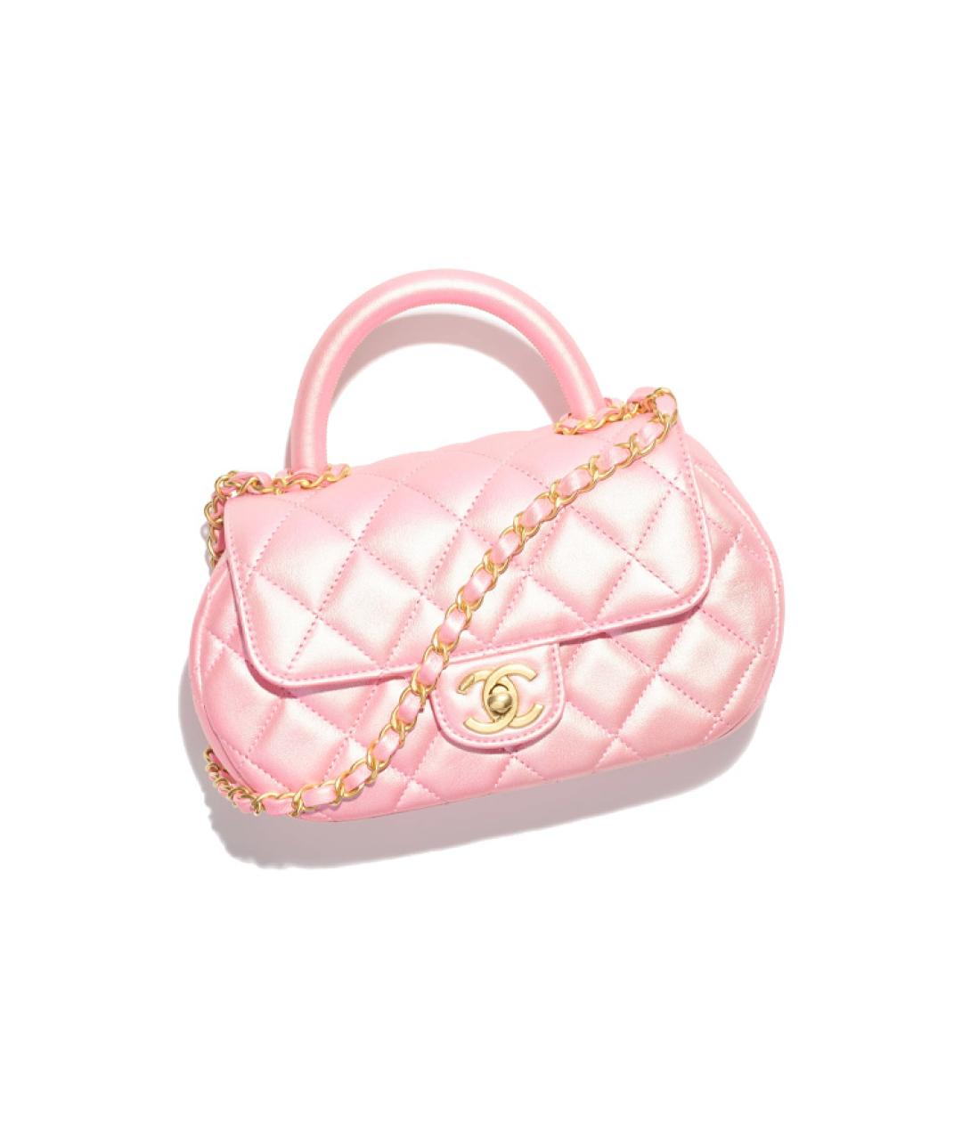 CHANEL Розовая кожаная сумка через плечо, фото 2