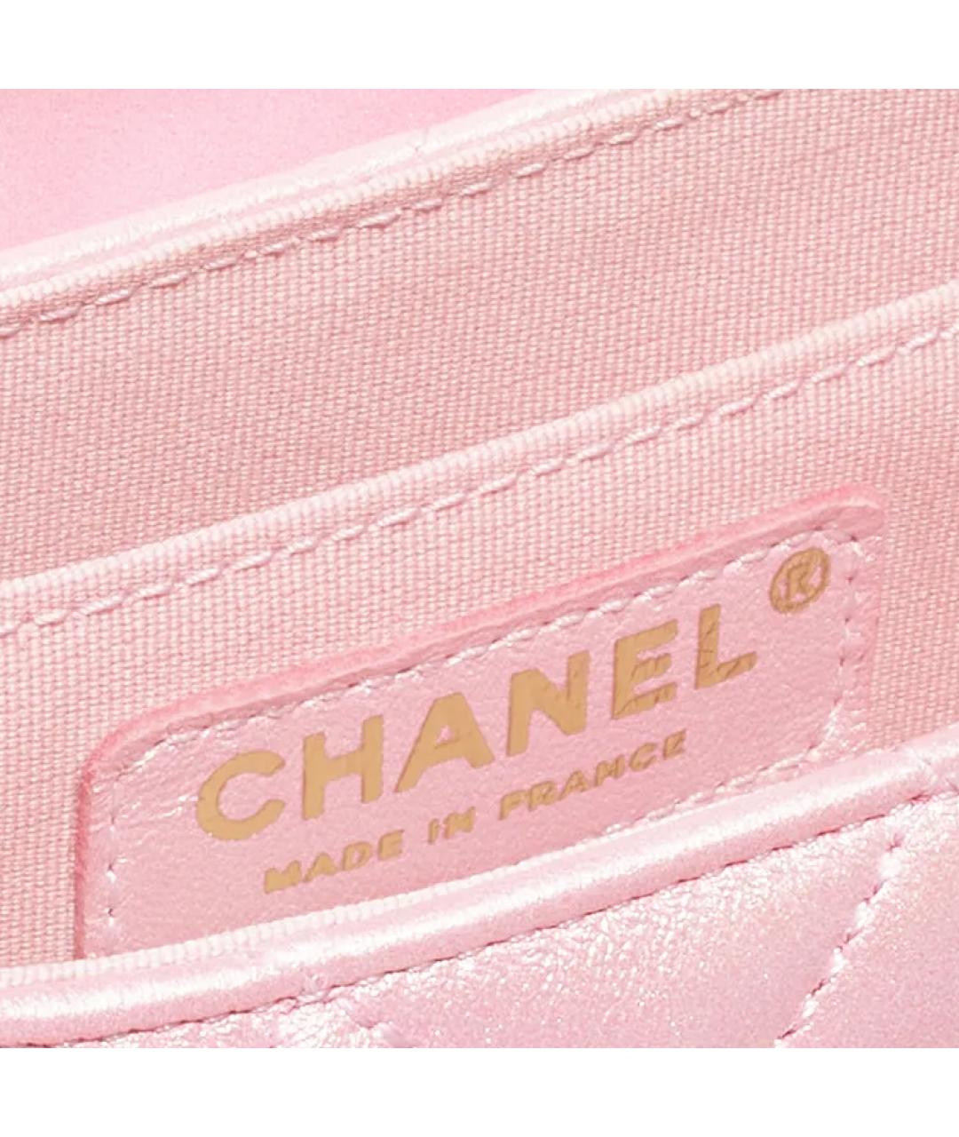 CHANEL Розовая кожаная сумка через плечо, фото 4