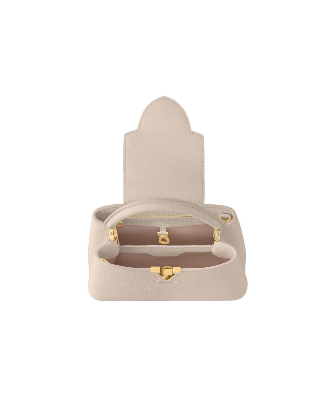 LOUIS VUITTON Бежевая кожаная сумка через плечо, фото 4