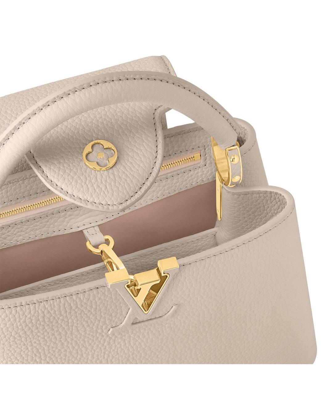 LOUIS VUITTON Бежевая кожаная сумка через плечо, фото 5