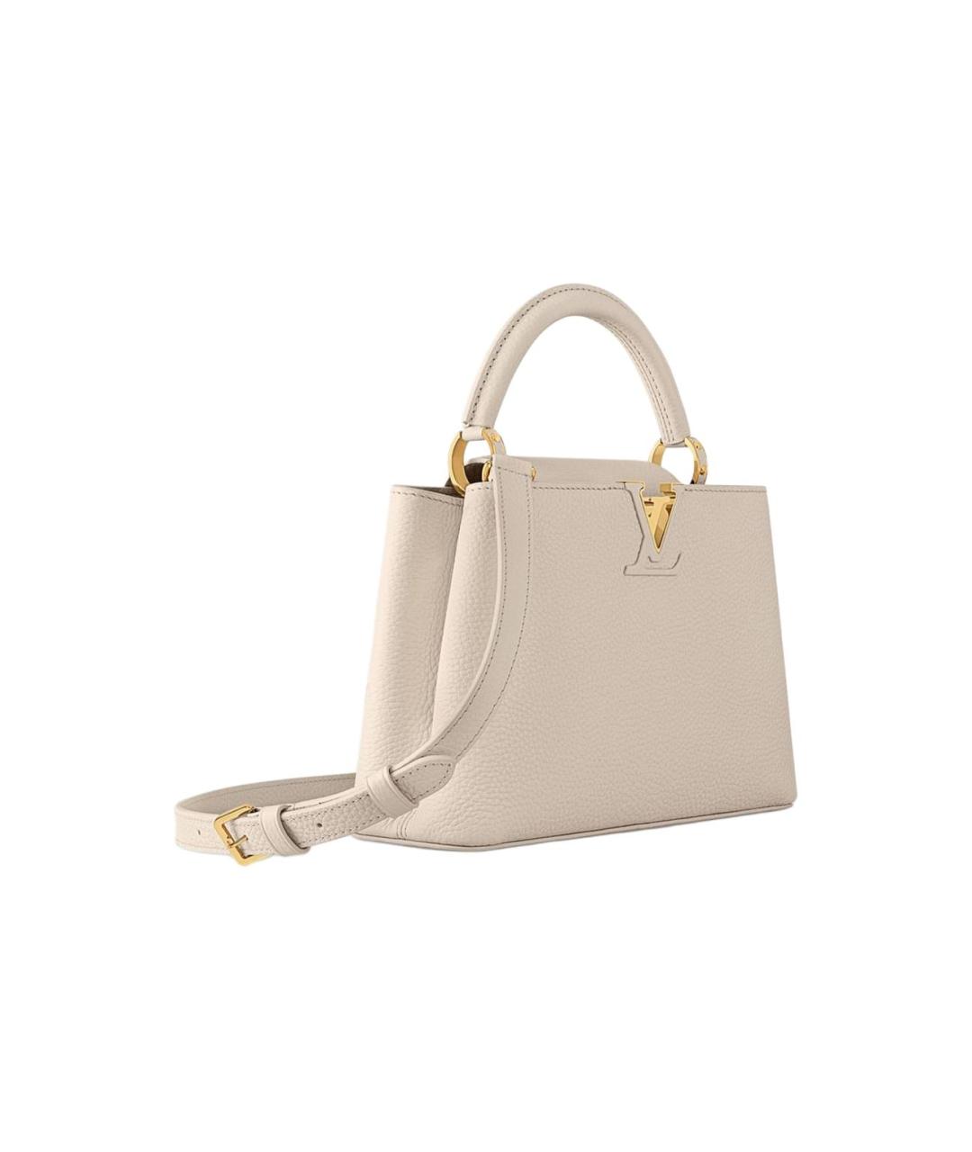 LOUIS VUITTON Бежевая кожаная сумка через плечо, фото 2