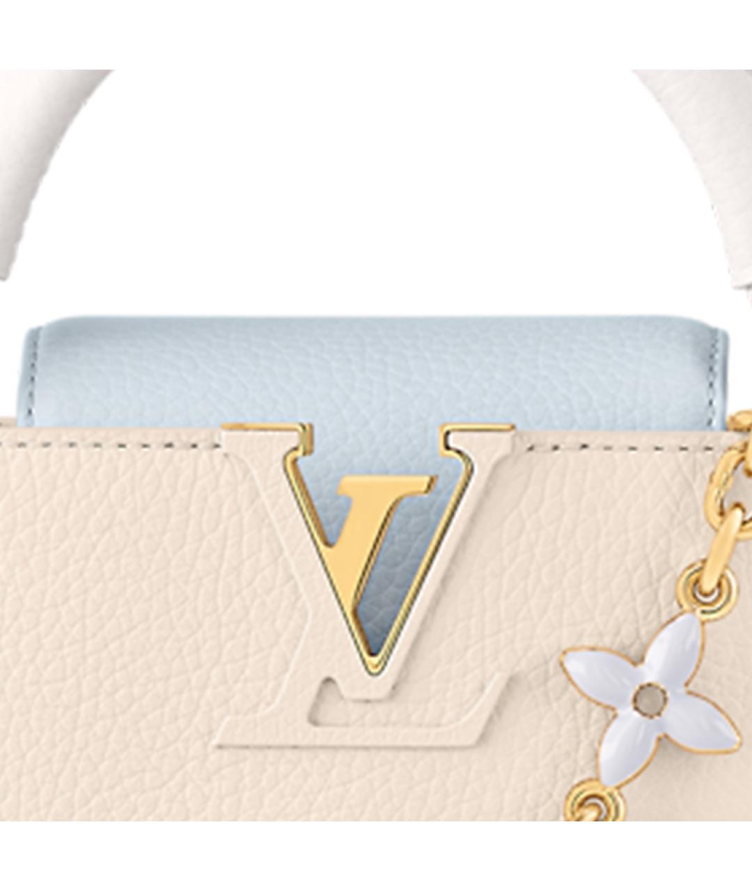 LOUIS VUITTON Бежевая кожаная сумка через плечо, фото 3