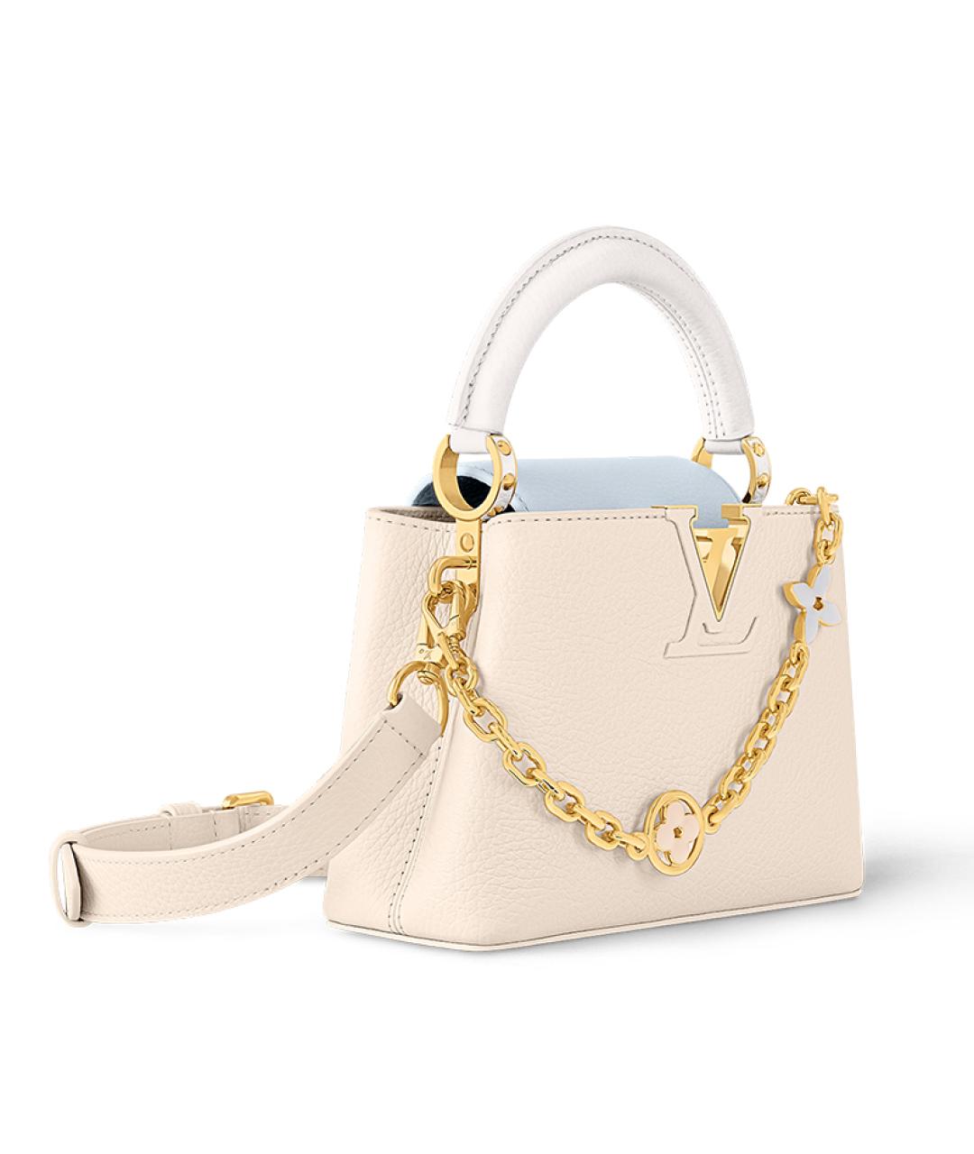 LOUIS VUITTON Бежевая кожаная сумка через плечо, фото 2