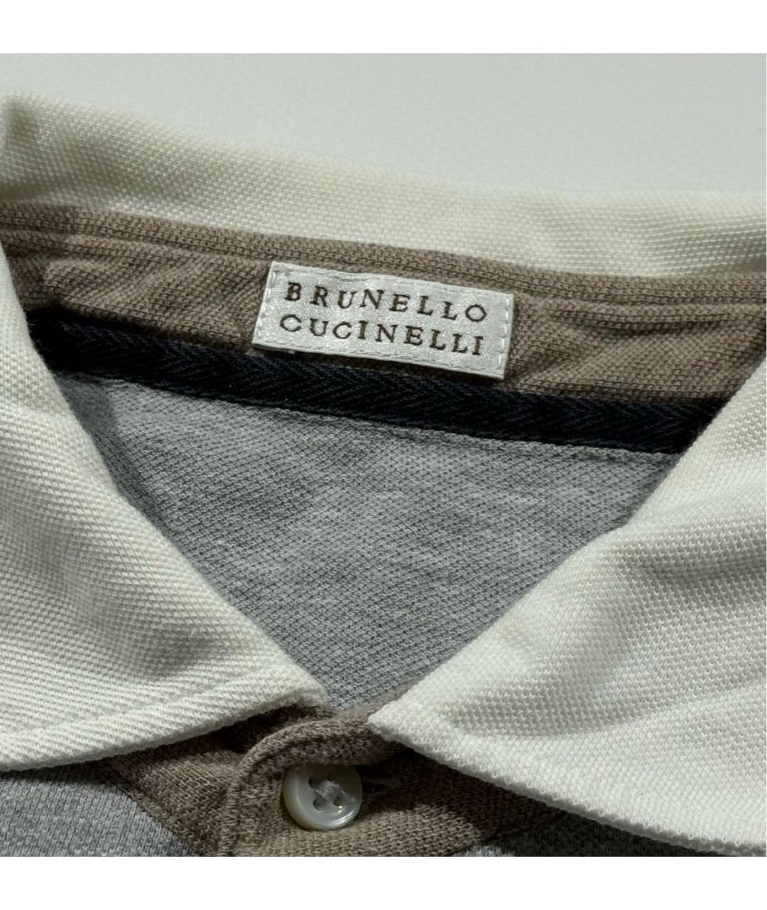 BRUNELLO CUCINELLI Серое хлопковое поло с длинным рукавом, фото 4