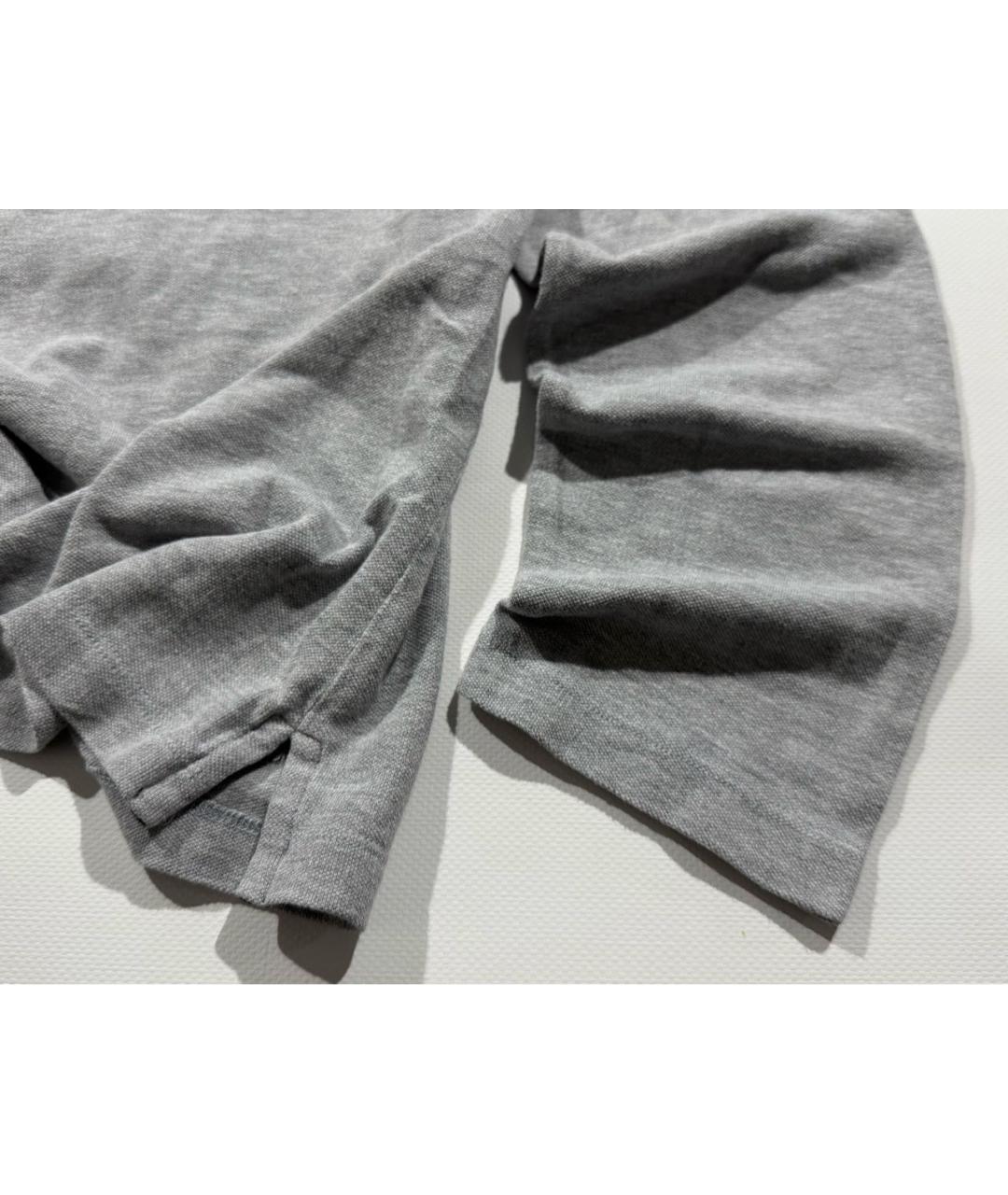 BRUNELLO CUCINELLI Серое хлопковое поло с длинным рукавом, фото 3