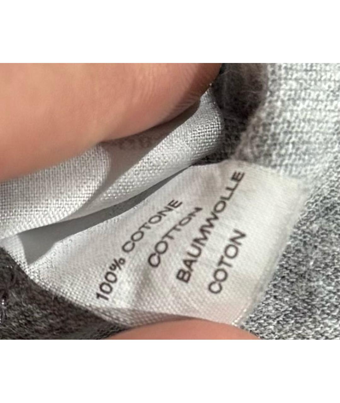 BRUNELLO CUCINELLI Серое хлопковое поло с длинным рукавом, фото 6