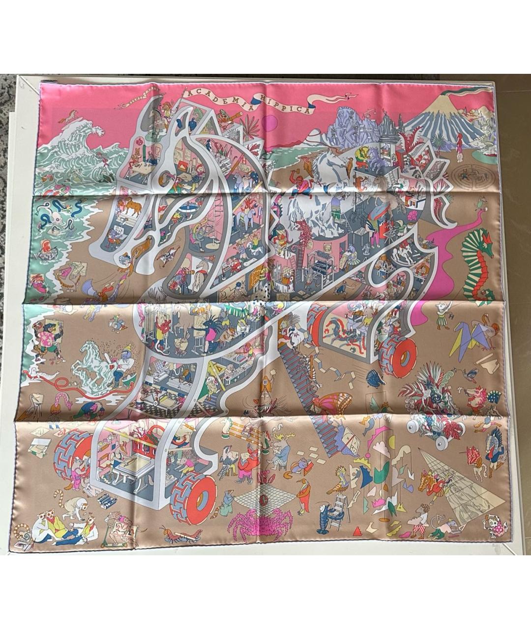 HERMES Мульти шелковый платок, фото 3