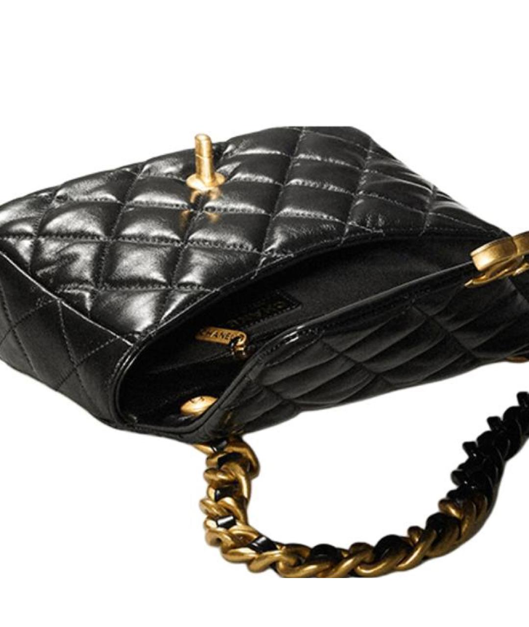 CHANEL Черная кожаная сумка через плечо, фото 6