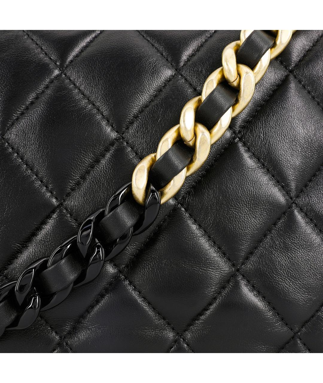 CHANEL Черная кожаная сумка через плечо, фото 5