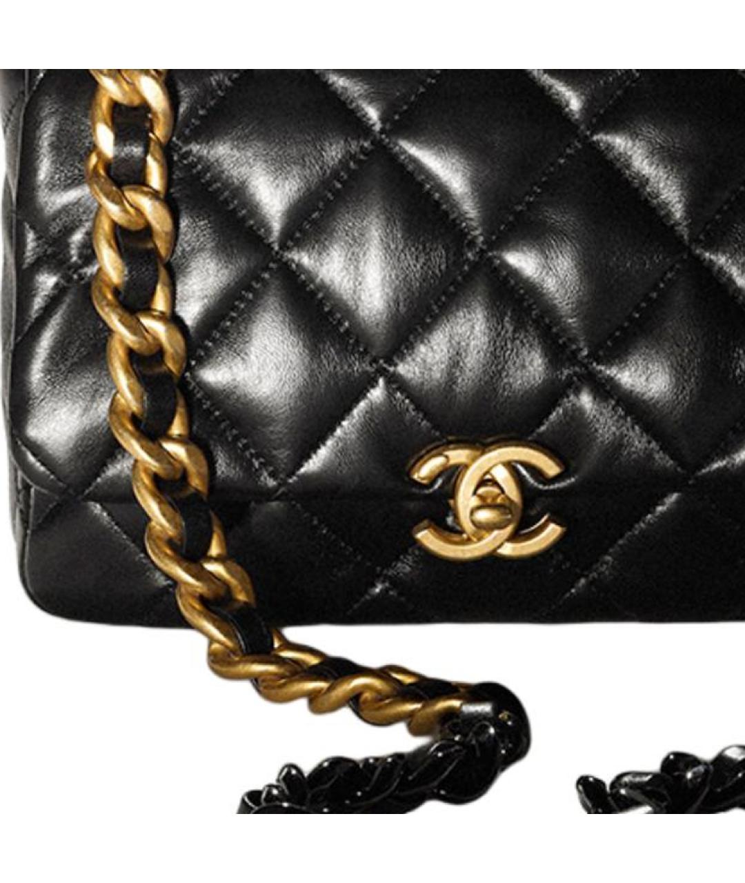 CHANEL Черная кожаная сумка через плечо, фото 7