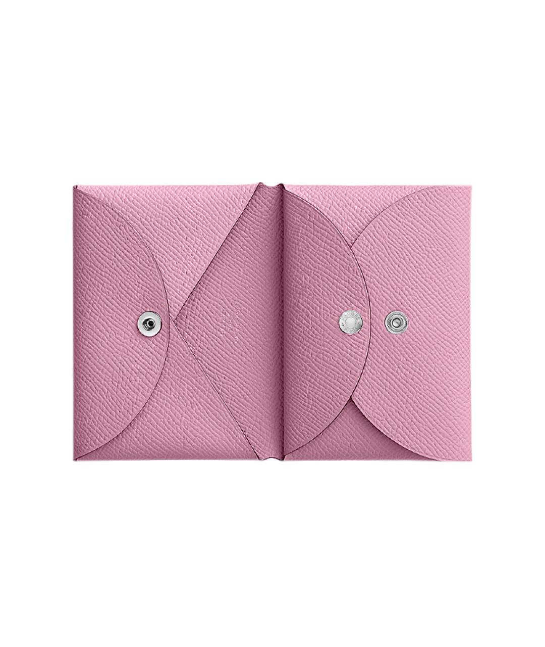 HERMES Розовый кожаный кардхолдер, фото 4