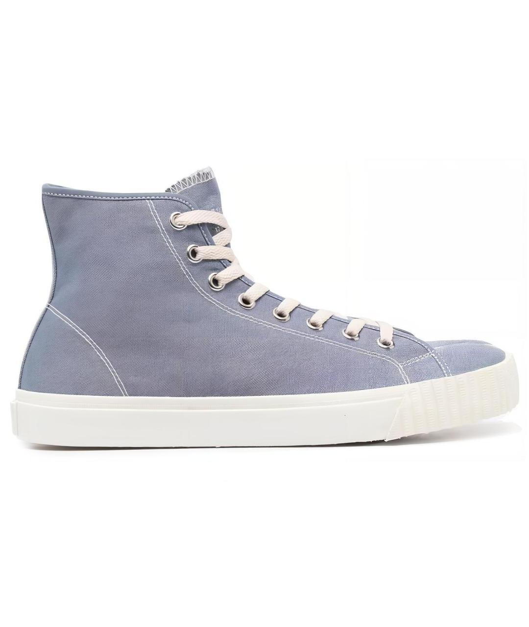 MAISON MARGIELA Голубые текстильные высокие кроссовки / кеды, фото 1