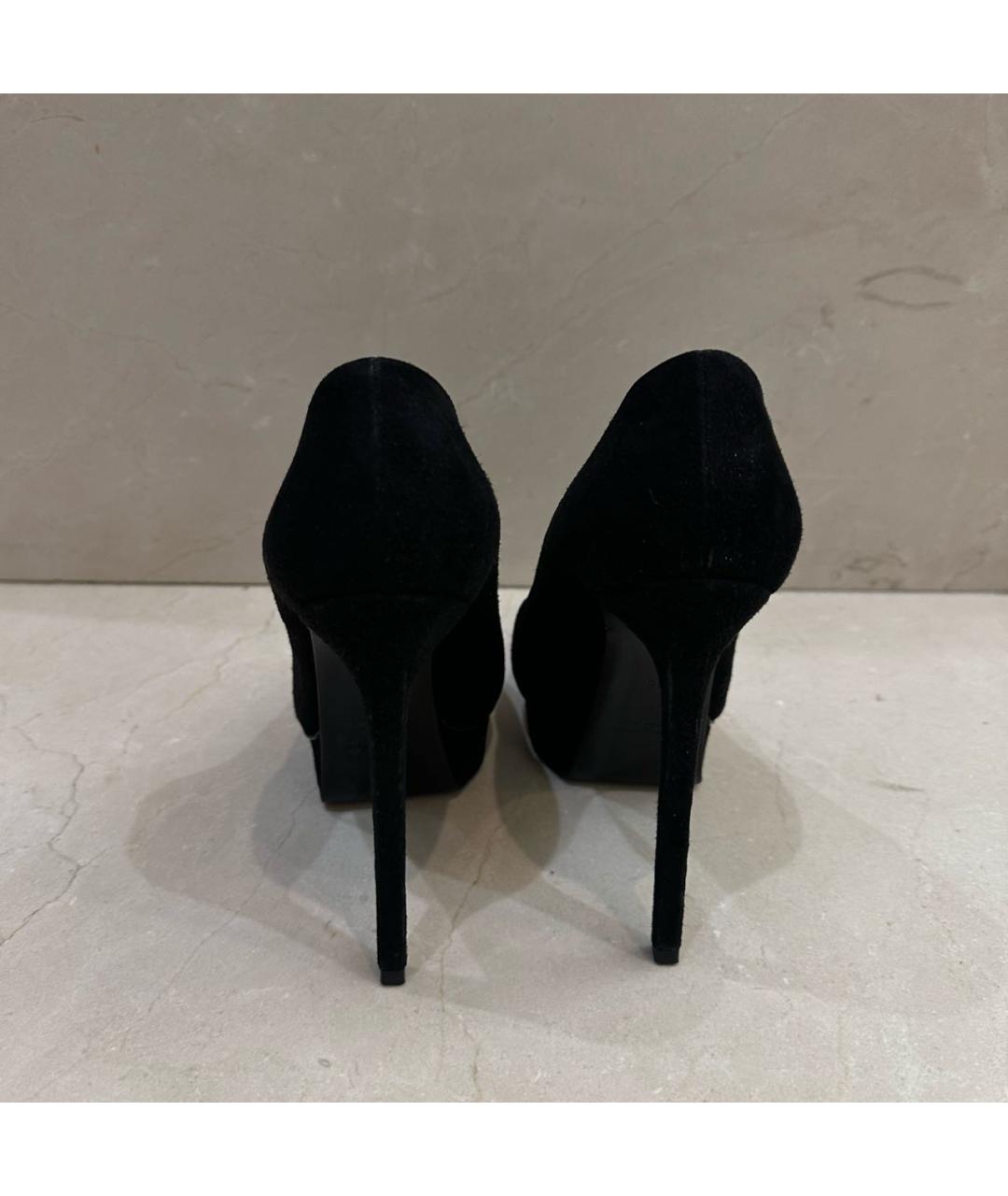 SAINT LAURENT Черные замшевые туфли, фото 4