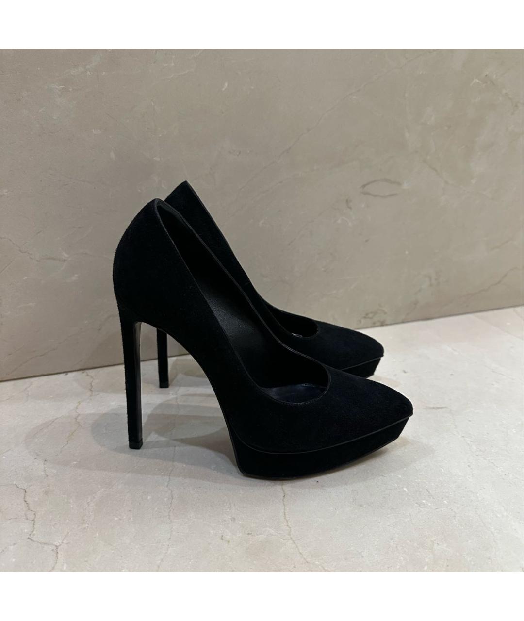 SAINT LAURENT Черные замшевые туфли, фото 8