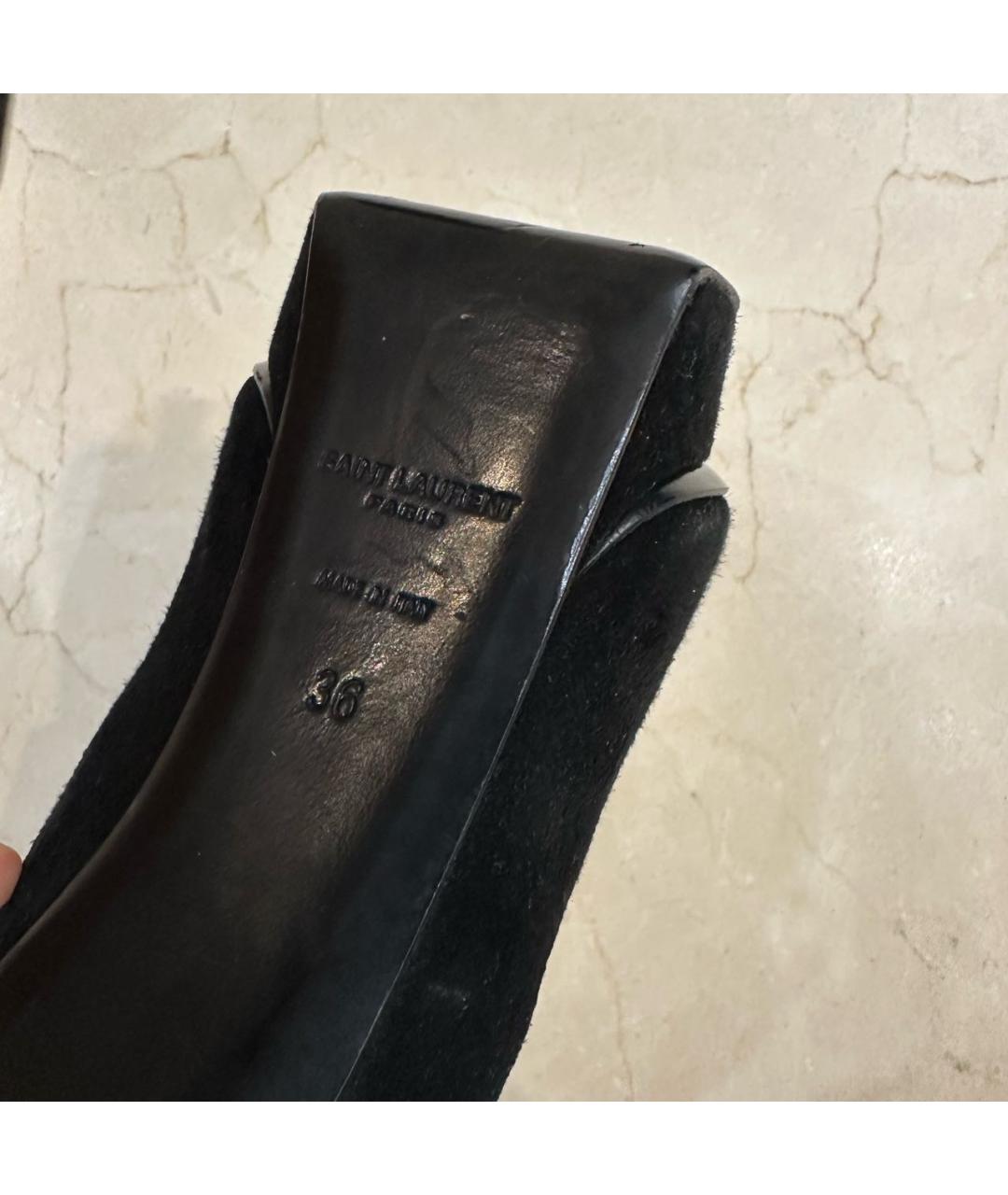 SAINT LAURENT Черные замшевые туфли, фото 6