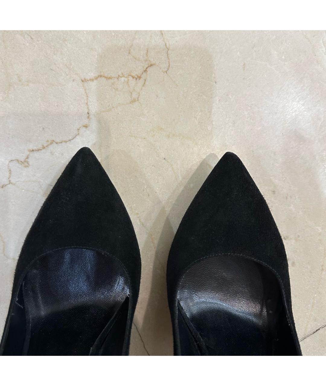 SAINT LAURENT Черные замшевые туфли, фото 7