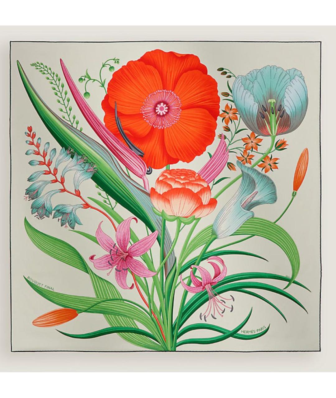 HERMES Мульти шелковый платок, фото 1