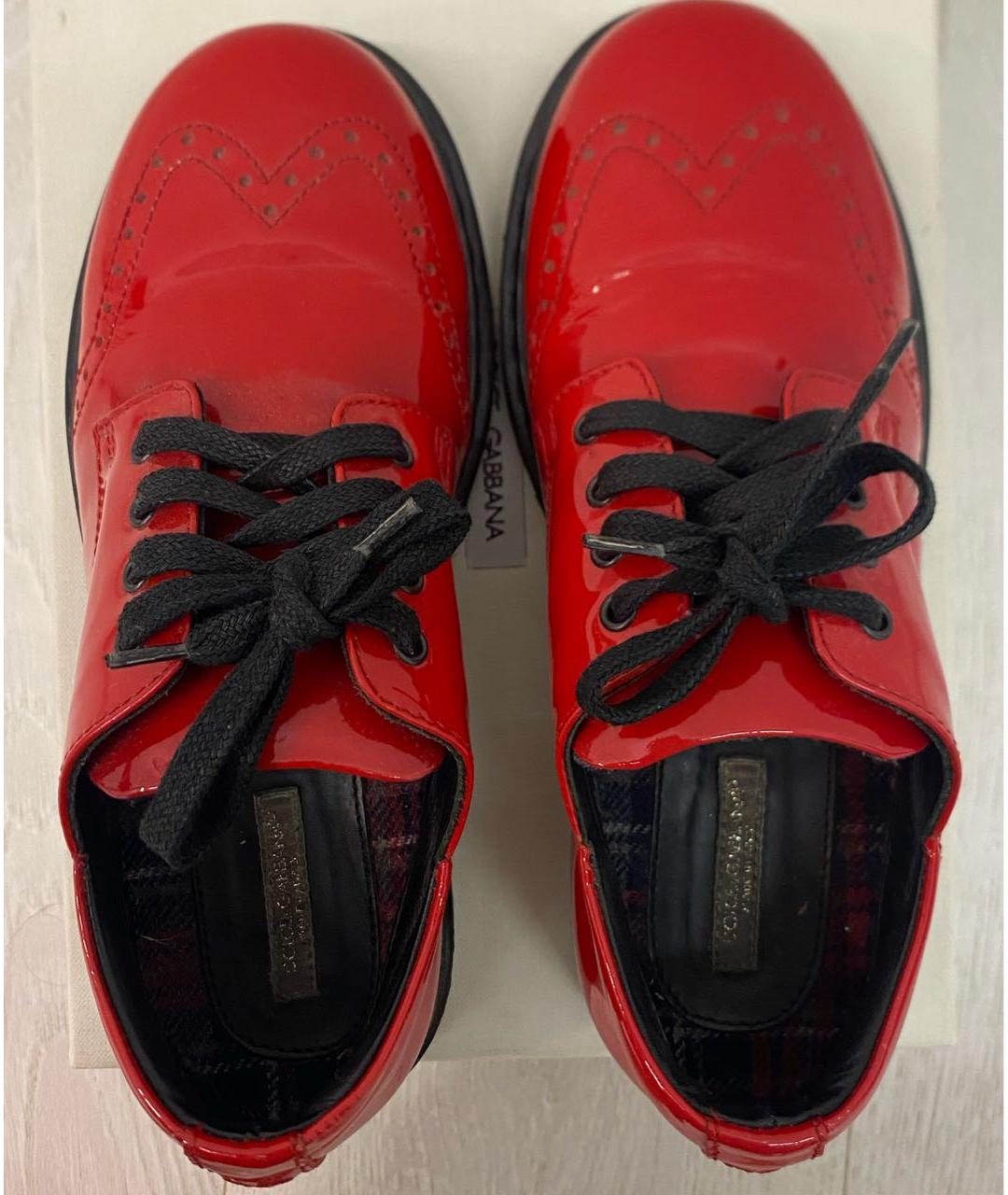 DOLCE & GABBANA KIDS Красные ботинки из лакированной кожи, фото 3