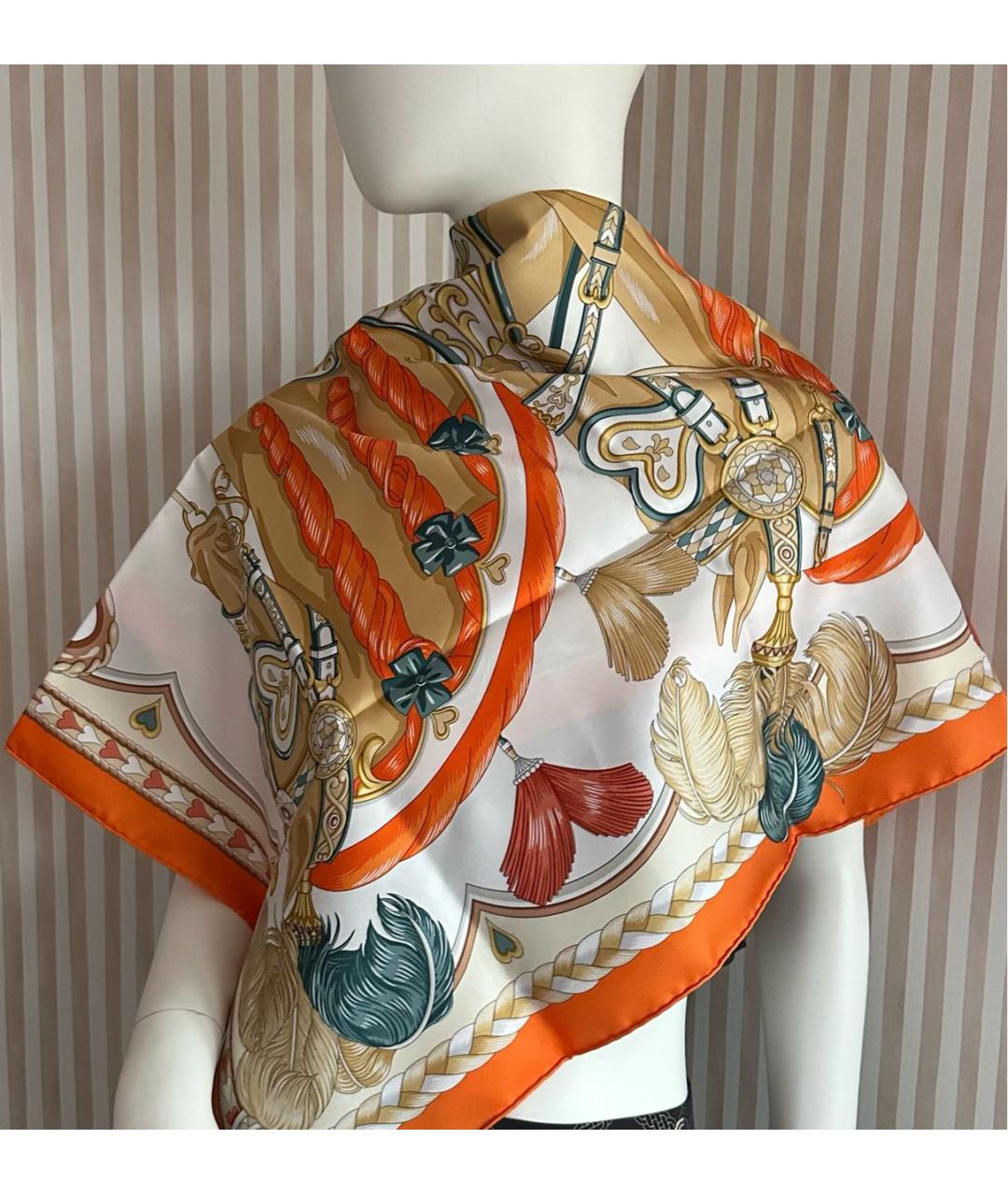 HERMES Мульти шелковый платок, фото 2