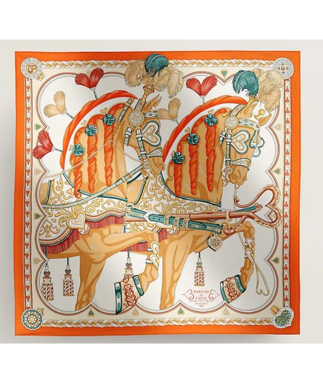 HERMES Мульти шелковый платок, фото 4