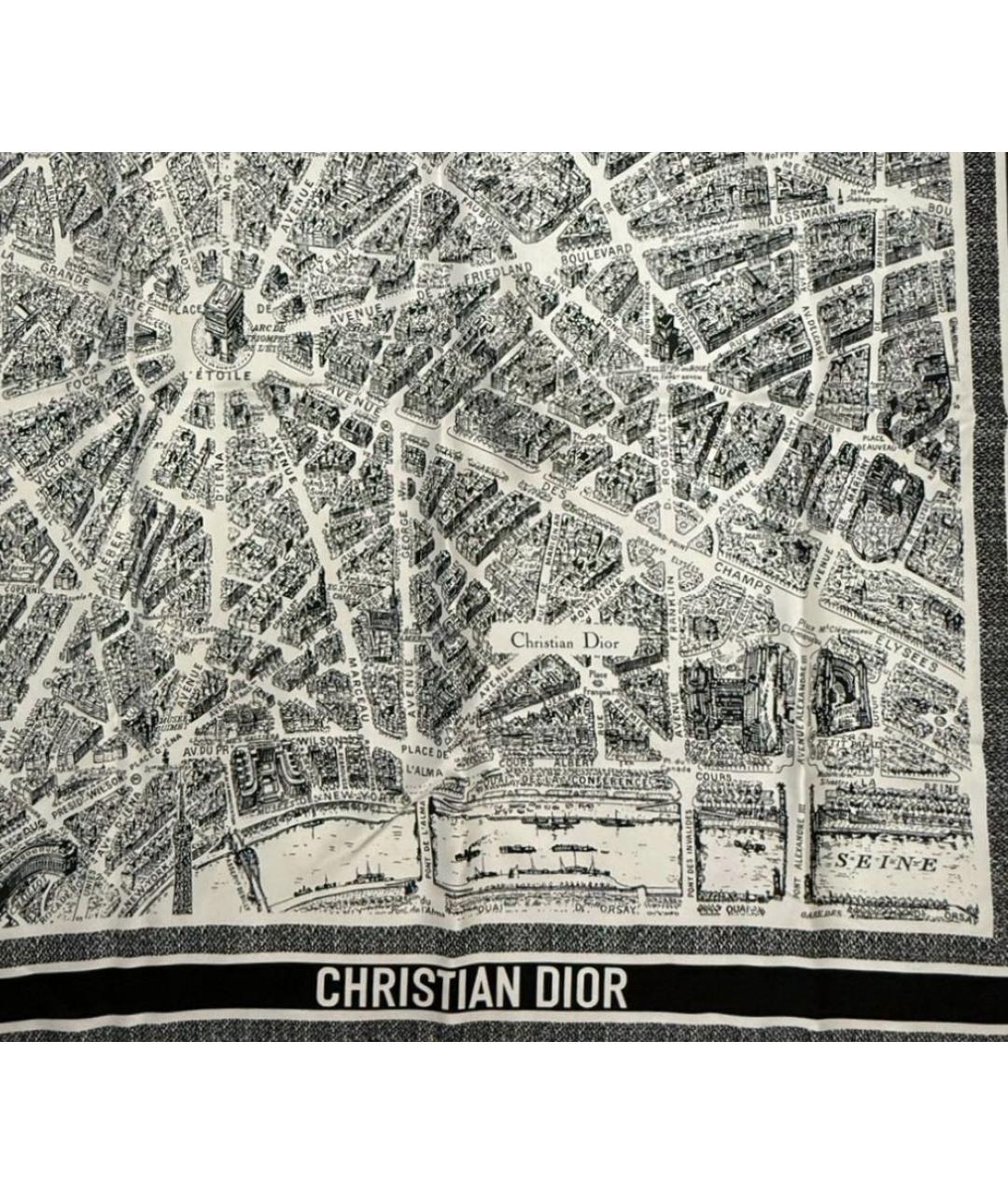 CHRISTIAN DIOR Белый шелковый платок, фото 2