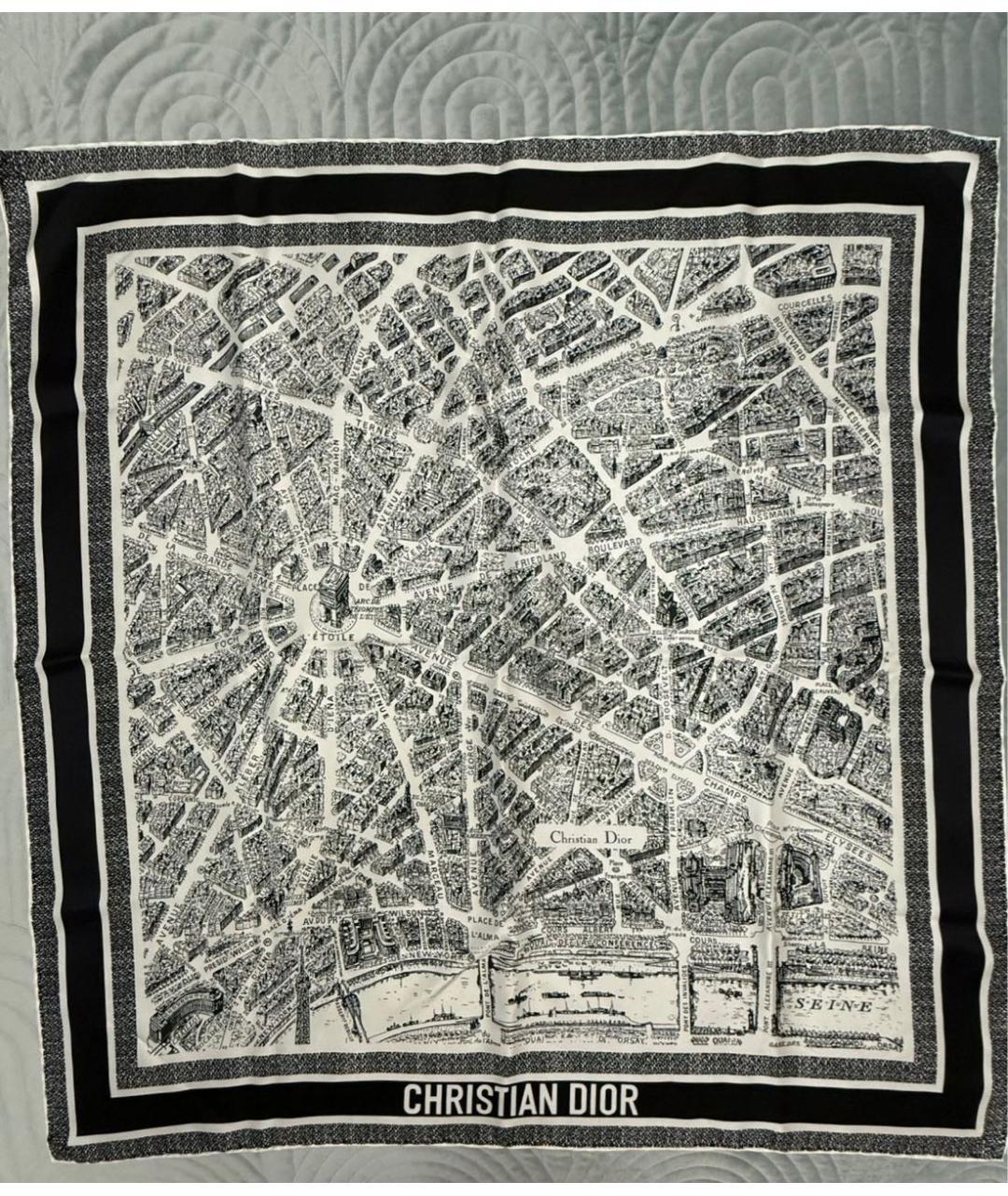 CHRISTIAN DIOR Белый шелковый платок, фото 3