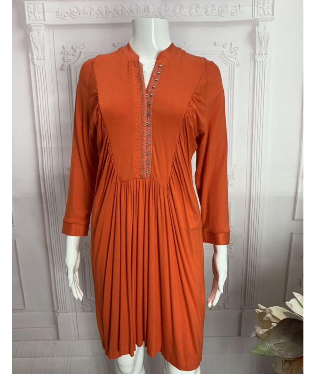 JO NO FUI Оранжевое вискозное повседневное платье, фото 5