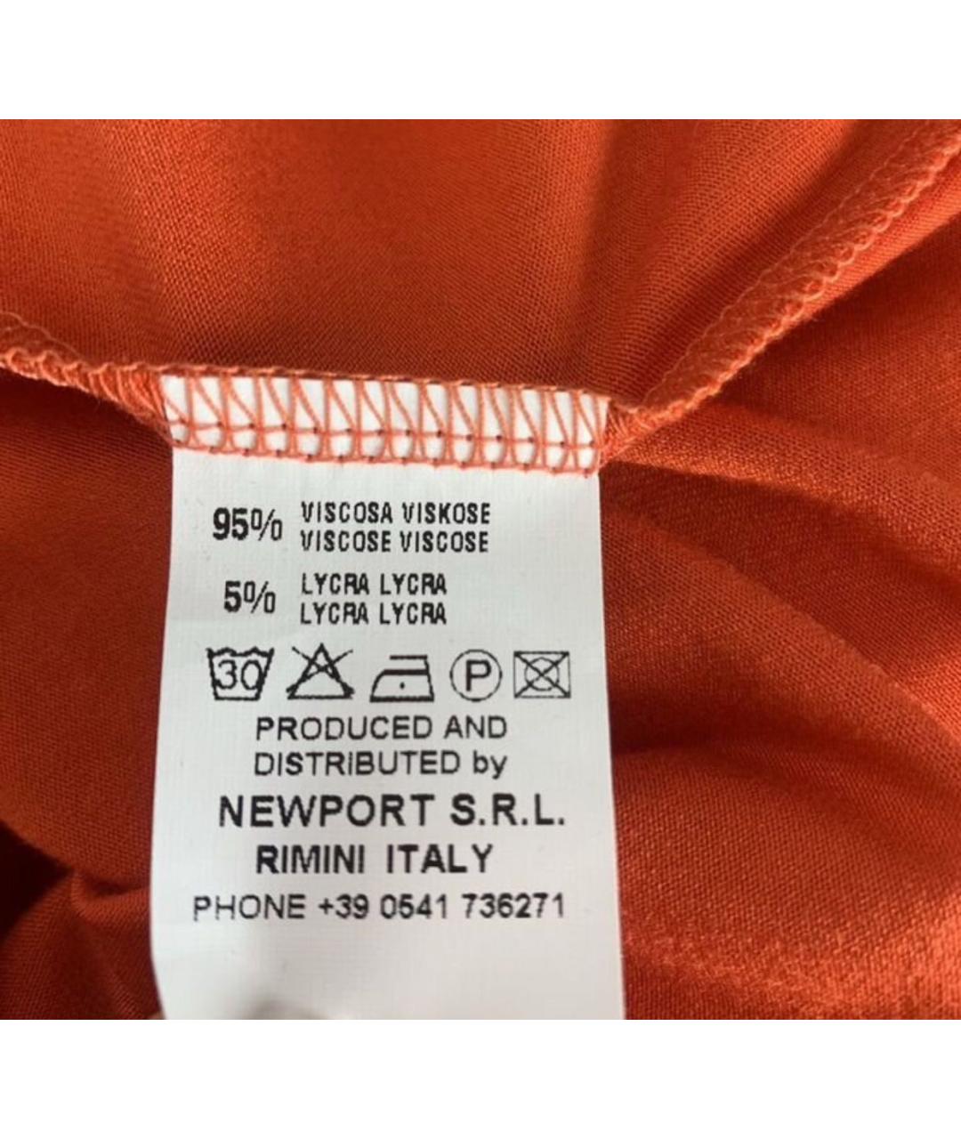 JO NO FUI Оранжевое вискозное повседневное платье, фото 4