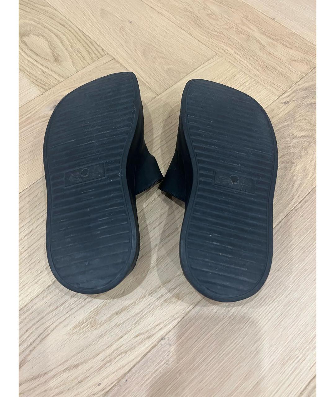 SANTONI Черные кожаные сандалии, фото 5