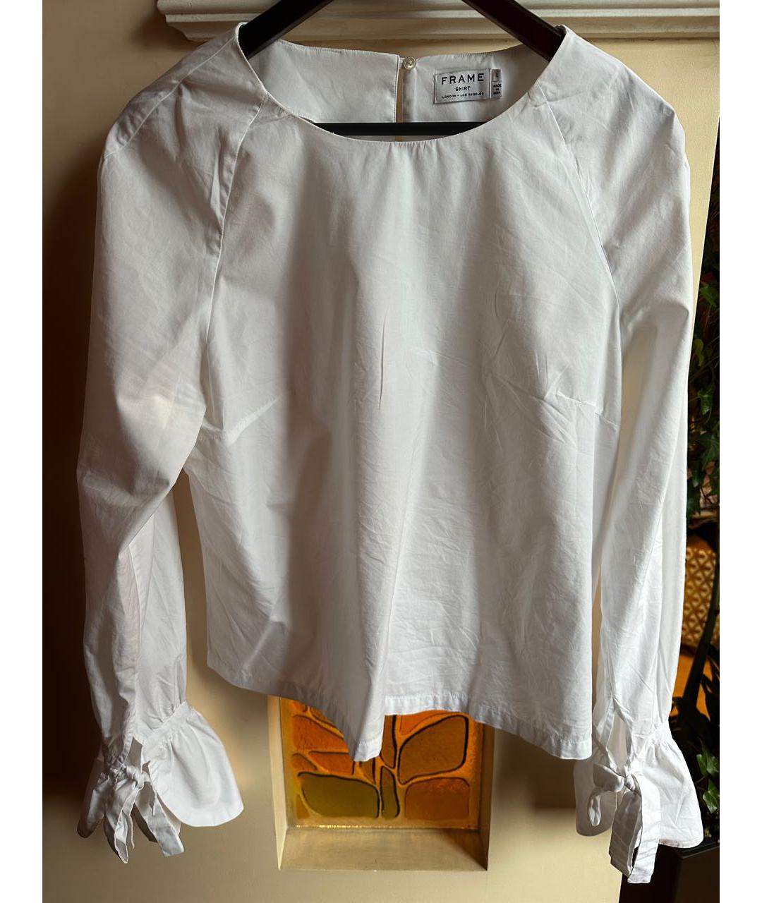 FRAME Белая хлопковая блузы, фото 6