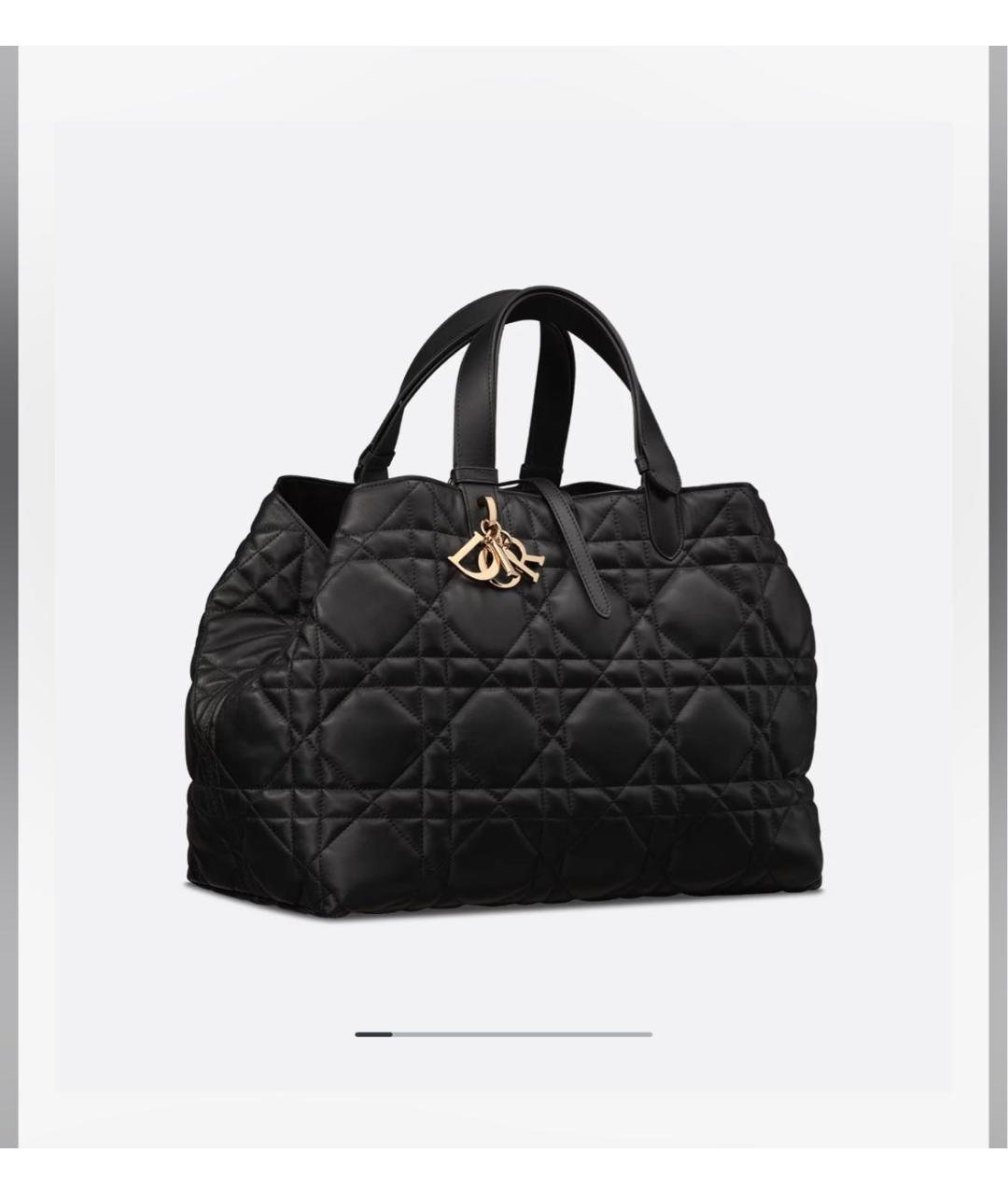 CHRISTIAN DIOR Черная кожаная сумка с короткими ручками, фото 9