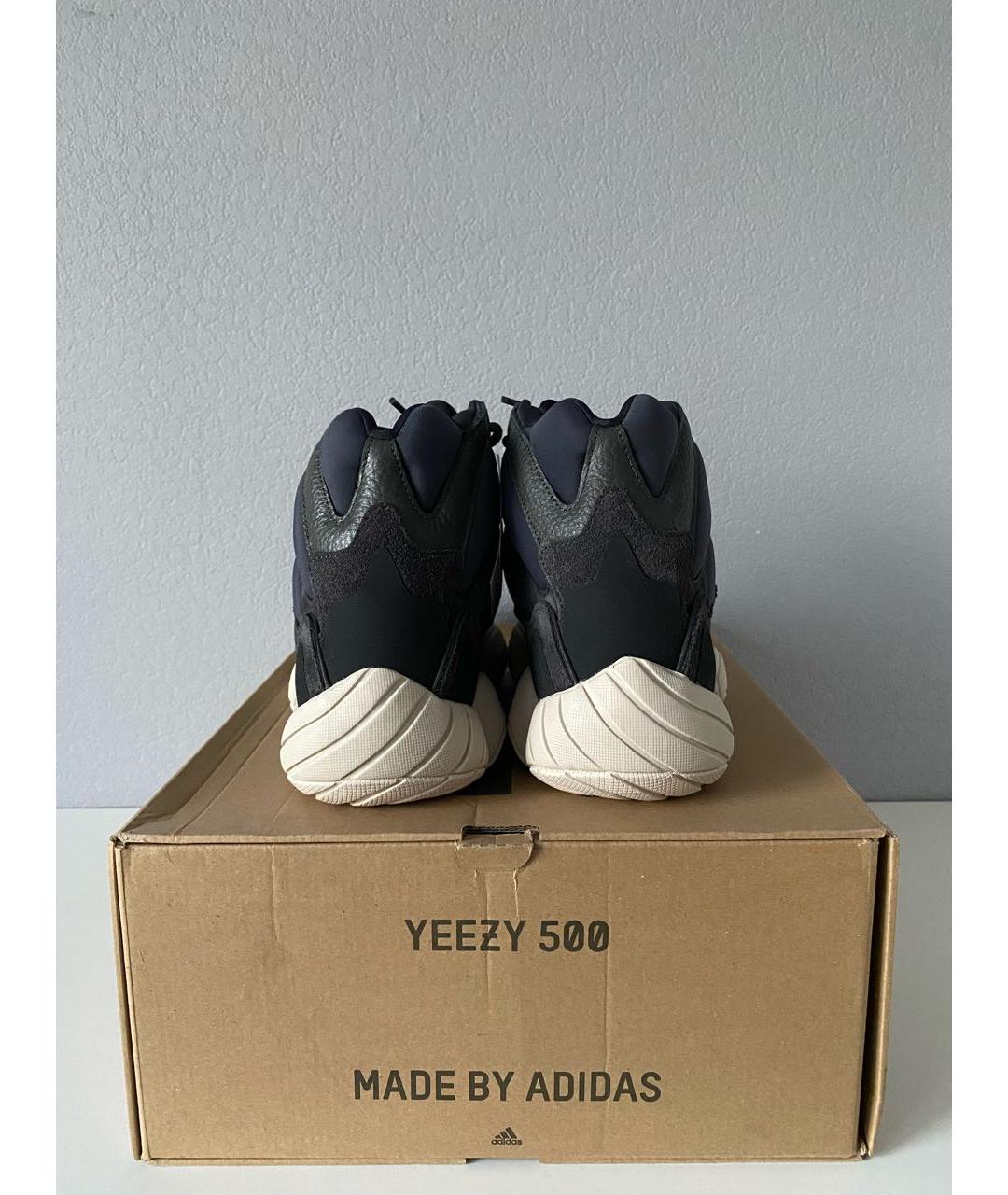 ADIDAS YEEZY Темно-синие замшевые высокие кроссовки / кеды, фото 5