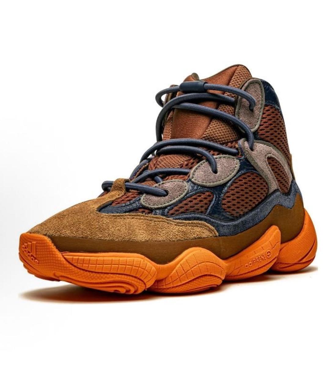 ADIDAS YEEZY Коричневые замшевые высокие кроссовки / кеды, фото 2