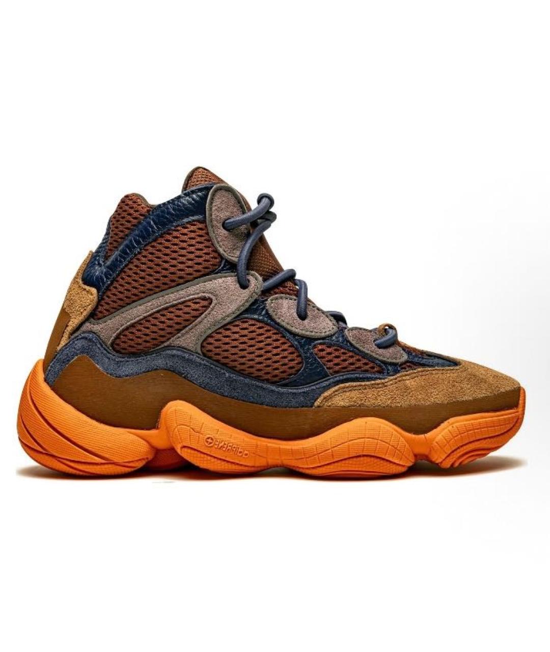 ADIDAS YEEZY Коричневые замшевые высокие кроссовки / кеды, фото 6