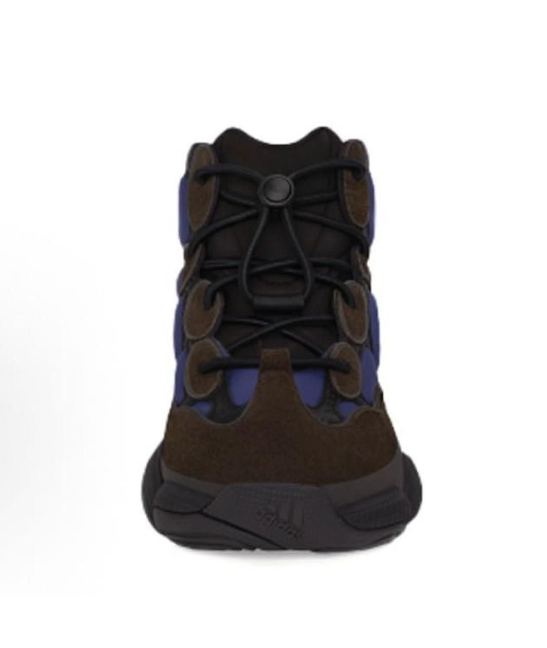 ADIDAS YEEZY Коричневые замшевые высокие кроссовки / кеды, фото 4