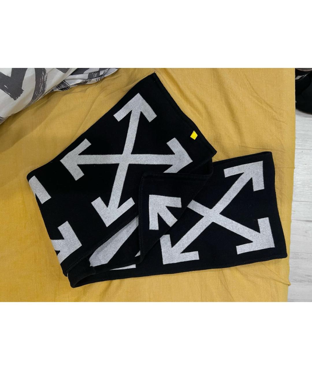 OFF-WHITE Черный шарф, фото 5
