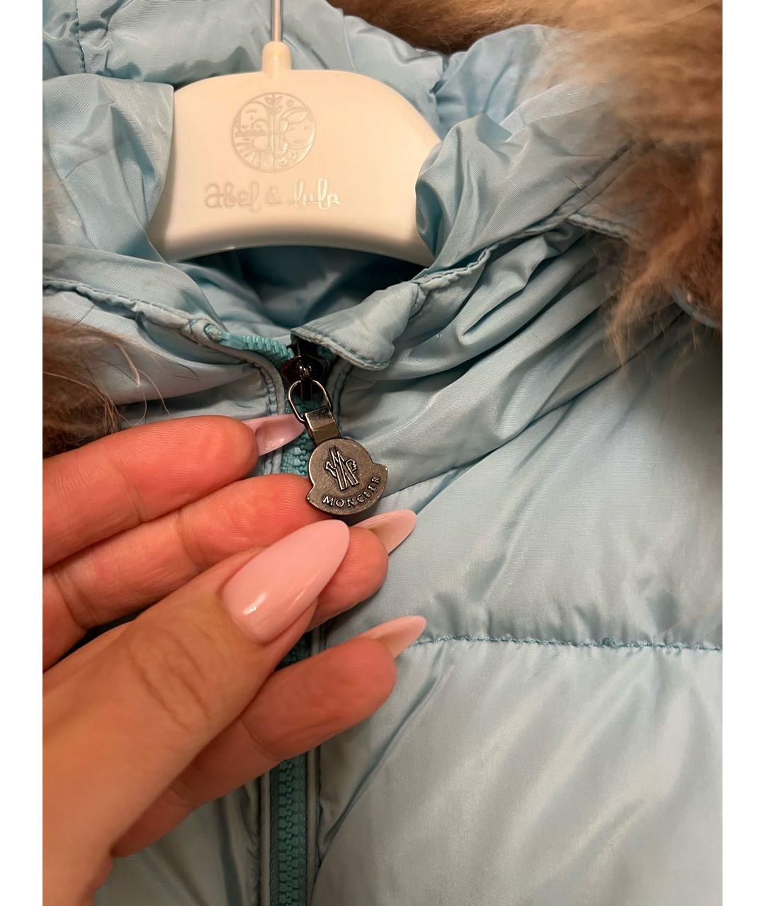 MONCLER KIDS Голубой полиэстеровый комбинезон, фото 3