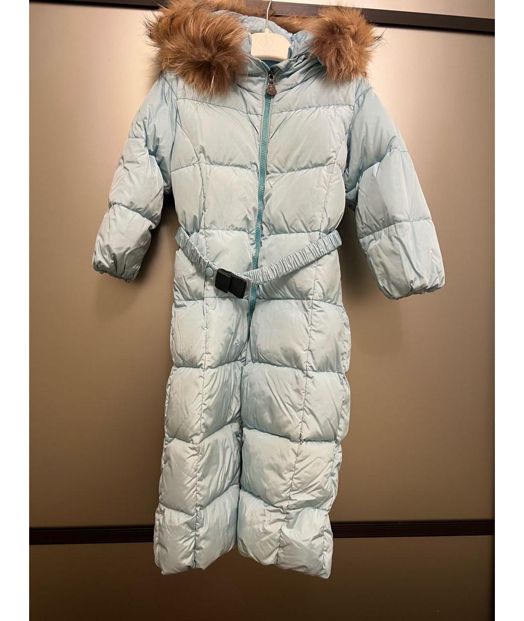 MONCLER KIDS Голубой полиэстеровый комбинезон, фото 9