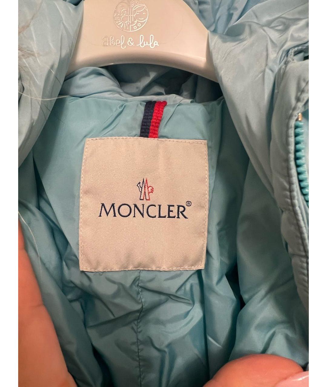 MONCLER KIDS Голубой полиэстеровый комбинезон, фото 4