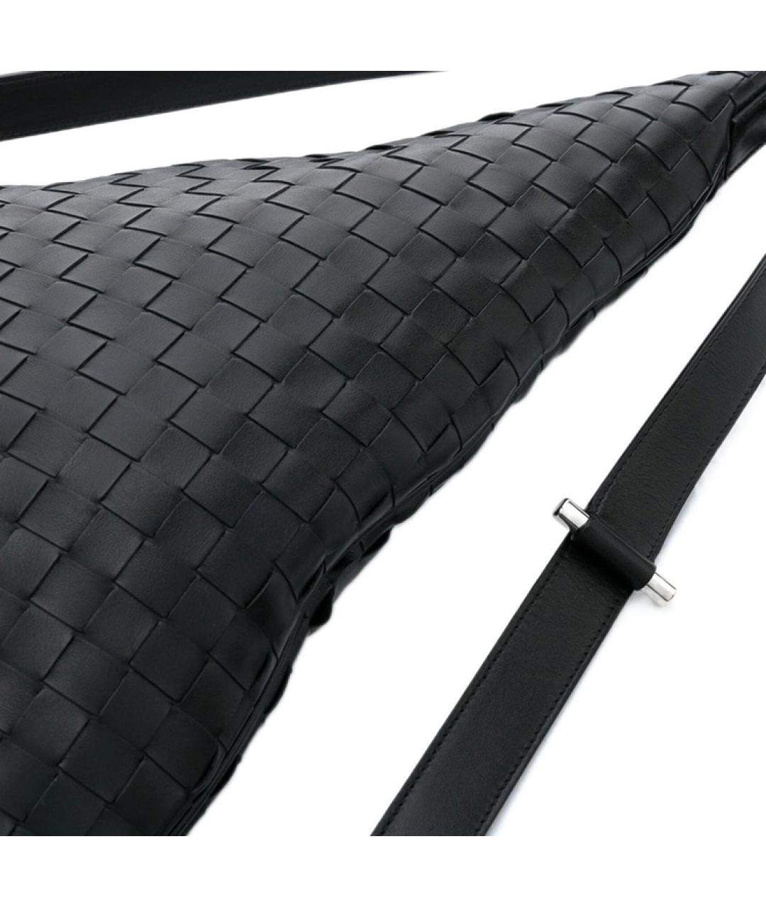 BOTTEGA VENETA Черная кожаная сумка на плечо, фото 3