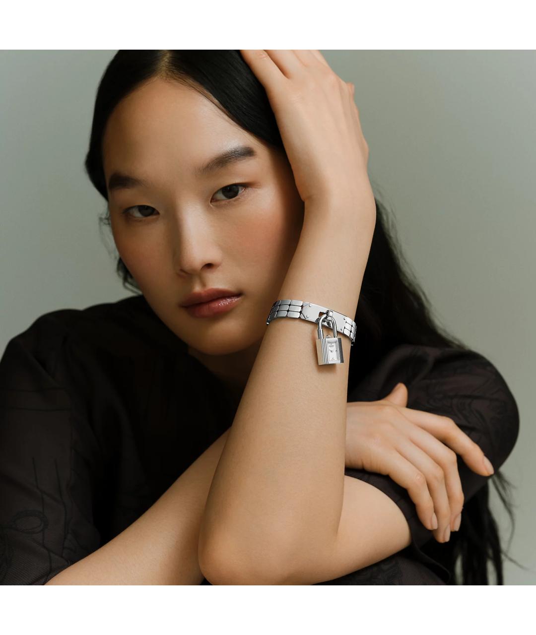 HERMES Серебряные стальные часы, фото 2