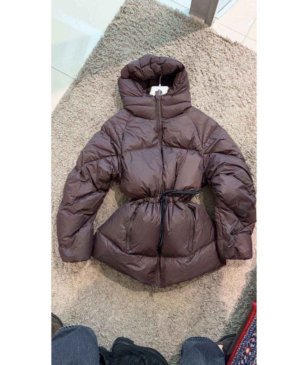 BACON Коричневый полиэстеровый пуховик, фото 6