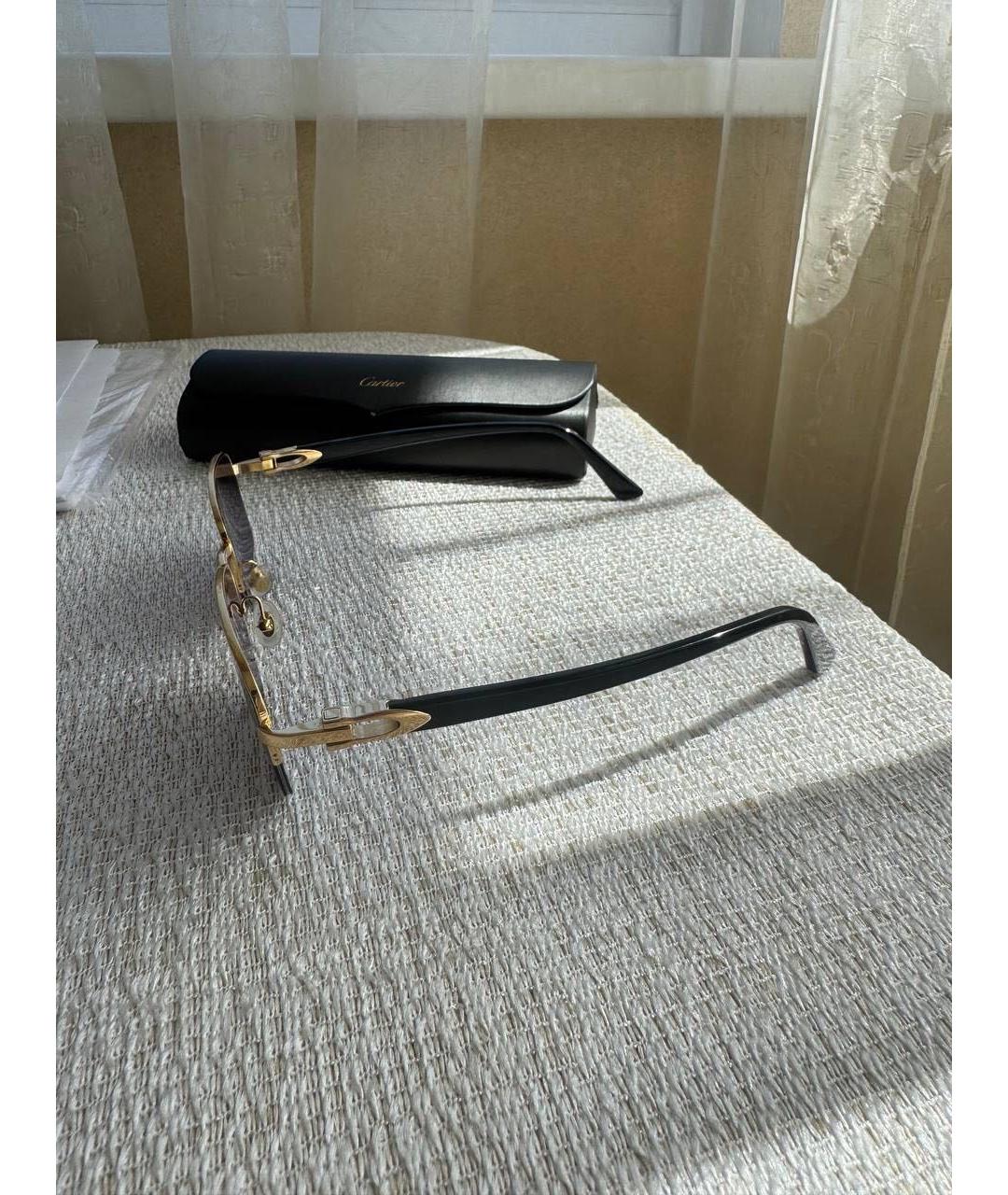 CARTIER Черные металлические солнцезащитные очки, фото 2