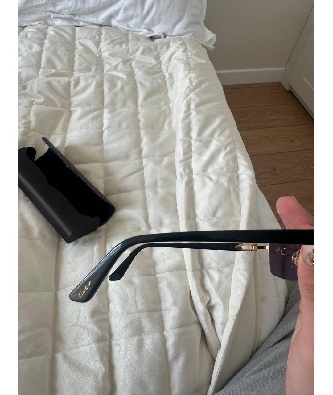 CARTIER Черные металлические солнцезащитные очки, фото 6